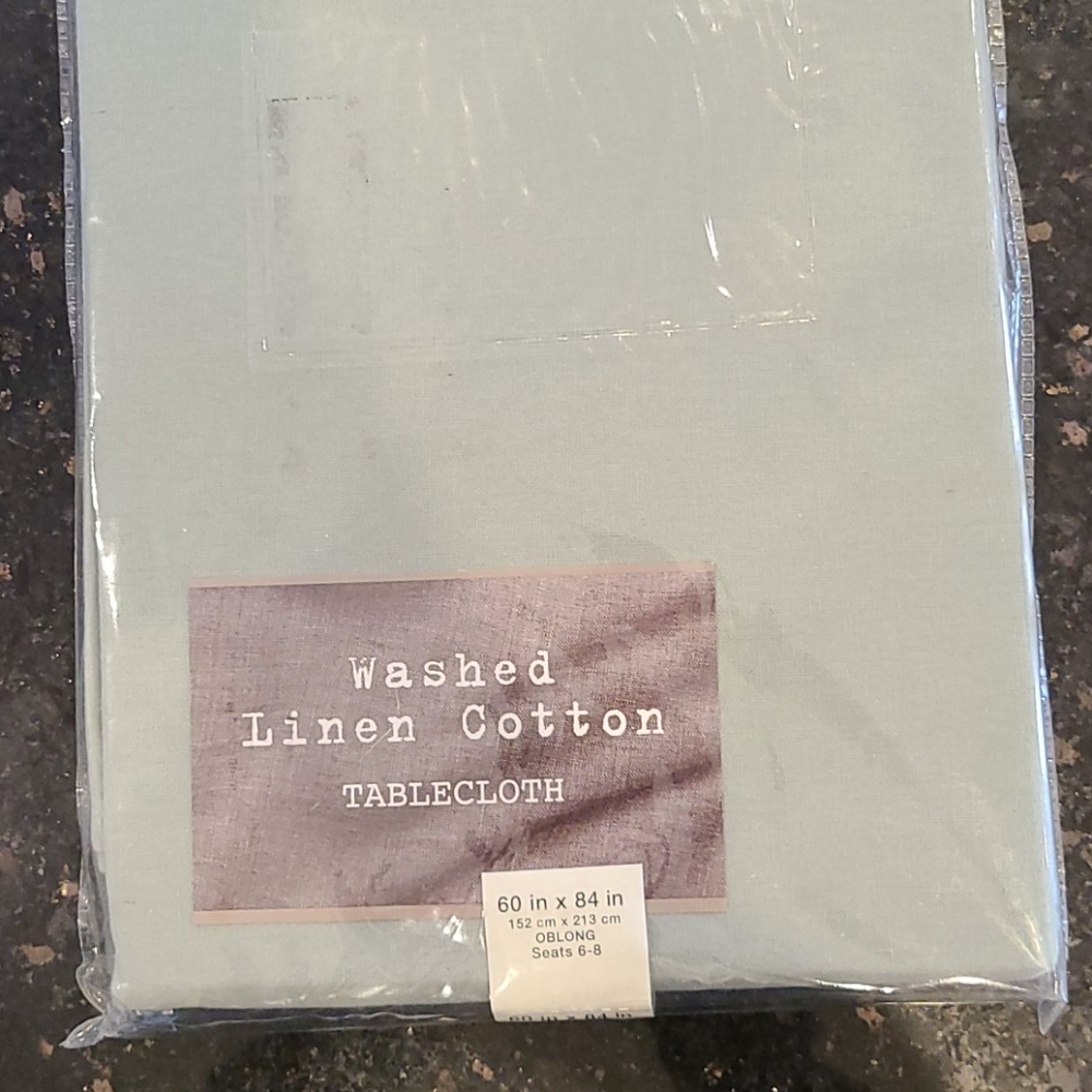 Washed linen tablecloth
